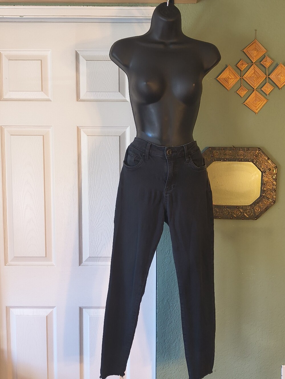 Kut from the Kloth Donna High Rise Ankle Skinny Jeans Faded Black Size 4